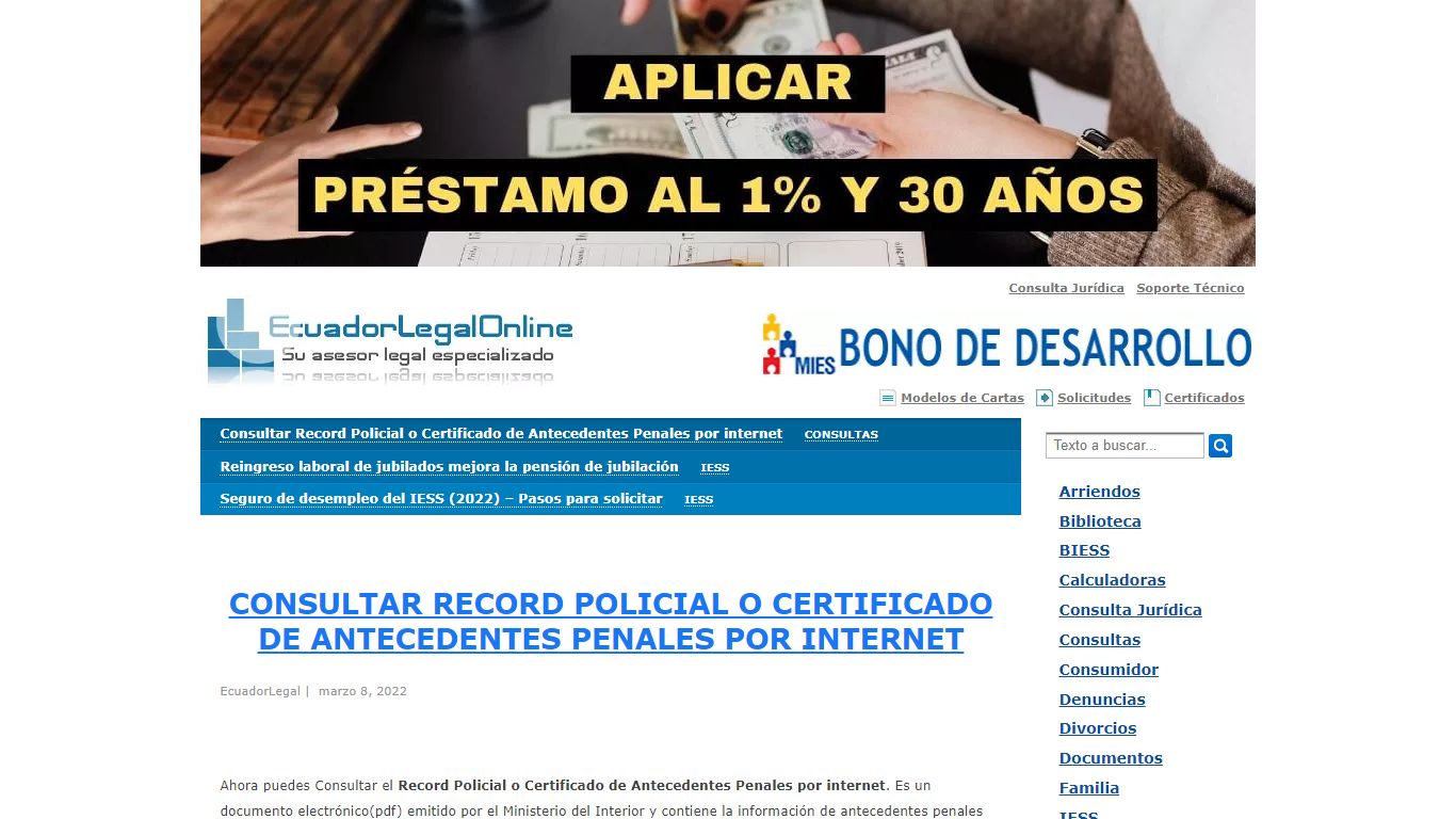 Consultar Record Policial o Certificado de Antecedentes Penales por ...
