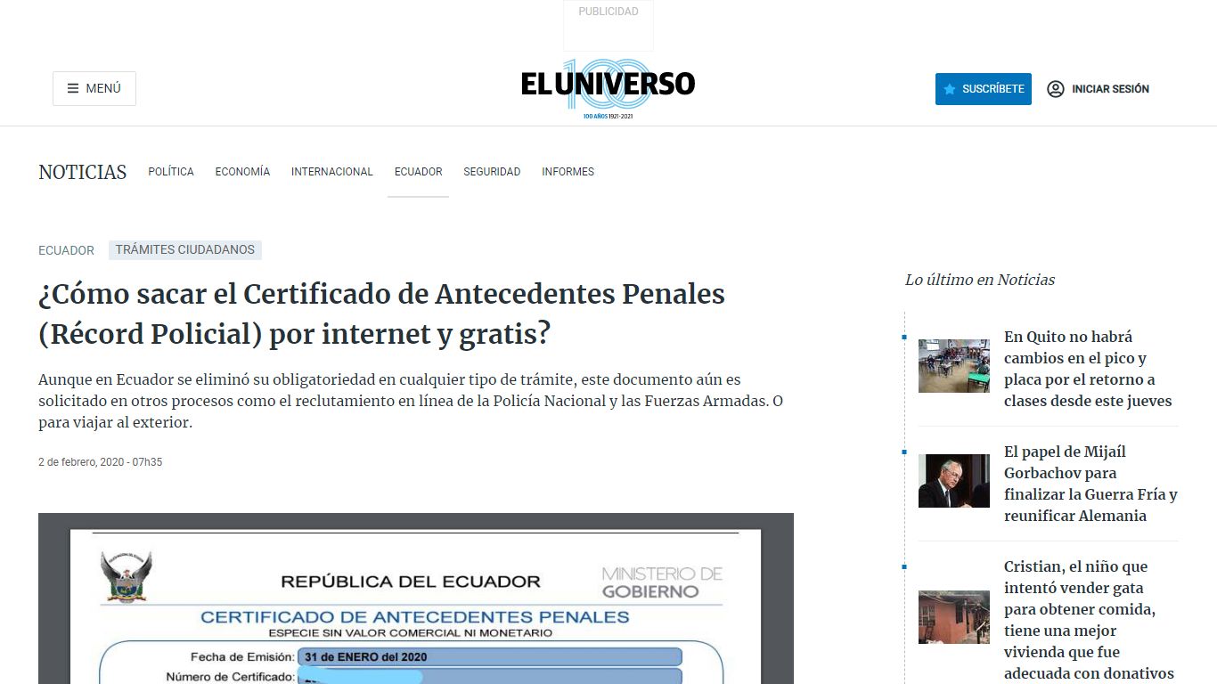 ¿Cómo sacar el Certificado de Antecedentes Penales (Récord Policial ...