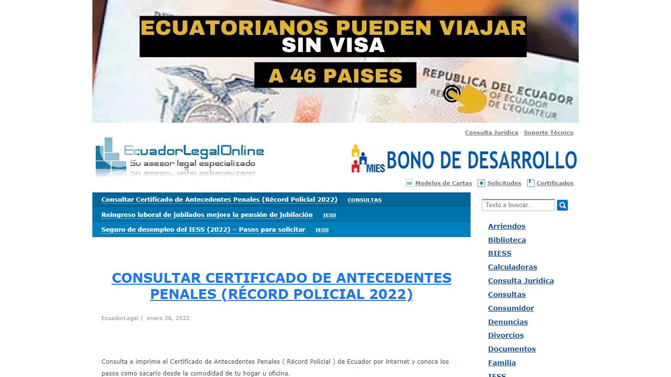 Consultar Certificado de Antecedentes Penales (Récord Policial 2022)